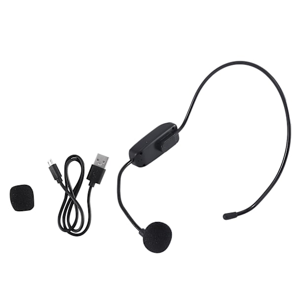 Trådlös Mikrofon Radio FM Headset Handsfree Mic för Högtalare Undervisning Turguide Försäljning Promotion {Db} Black