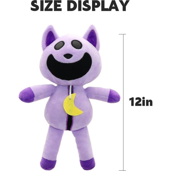 DB CatNap Poppy Playtime, 30cm, Smilende Critter, CatNap Plysj, Morsom Smilende Critter, Plysjleker for Fans, Gutter, Jenter