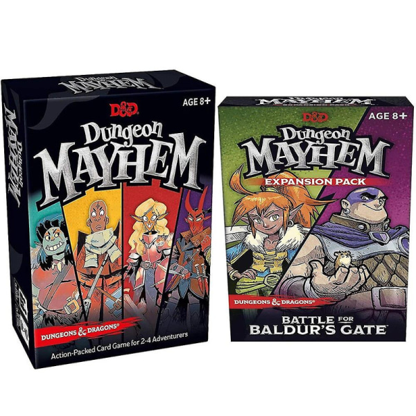 Dungeones Mayhem Dungeonsing Dragons -korttipeli 120 korttia Leluviihdejuhlat Perheystävät Taistelu Baldursin puolesta Gate Board DB basic and expansion