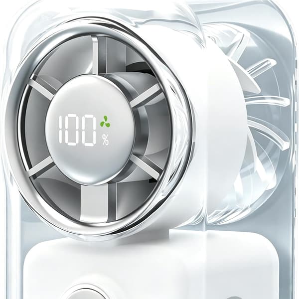 Personlig ventilator | Lydløs bordventilator 2000 mAh - 5 blæserhastigheder - Mini USB-C genopladelig ventilator (DB)