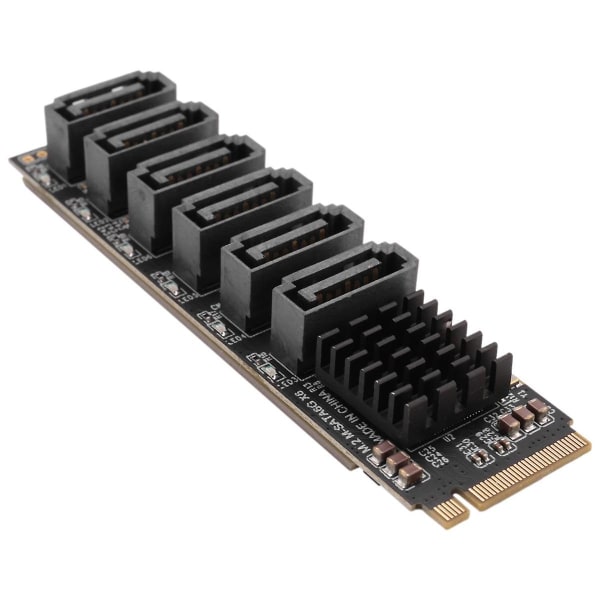 M.2 Mkey Pci-e Riser Card M.2 Nvme Til Sata3.0 Pcie Til Sata 6gpbsx6-port Utvidelseskort Asm1166