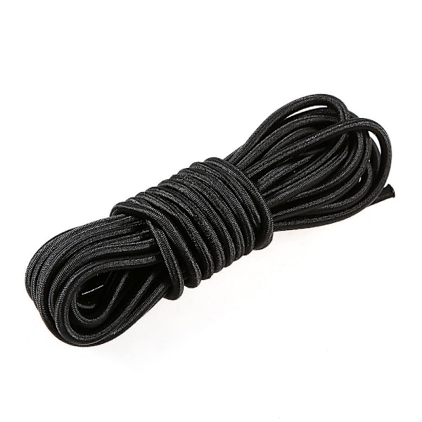 5 Meter 4mm / 5mm Kajakbåds Elastisk Bungee-Snøre {db} Black 4mm