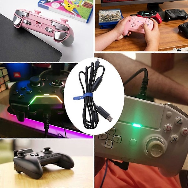 Til Razer Wildcat / Razer Raiju PS4 Sort/Hvid/Pink Udskiftnings USB-kabel [DB] White