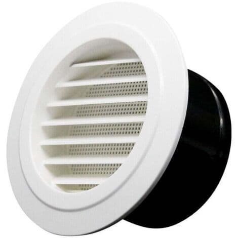 75 mm ventilationsöppning med ABS skyddsgaller (ø75 mm) Black