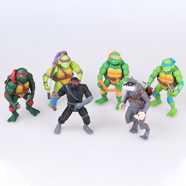 6 stk/sett Teenage Mutant Ninja Turtles Actionfigurer Barn & Voksne Samleobjekter Figurer Leker Modell Dukker Playset Skrivebordsdekorasjoner Bursdagsgaver Db