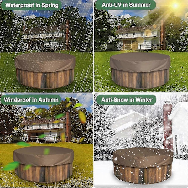 Badkarsskydd Vattentätt Anti-UV Spa Badtunna Skydd Utomhusmöbler Nytt [DB] Beige