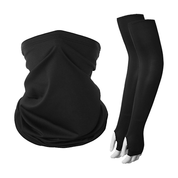 Kesäinen auringonsuojapuku Kasvot Kaula Suoja UV-suoja Jää Silkki Jäähdytetty Käsivarret Hihat Pyöräily Kalastus Ulkona (FW) Black One Size
