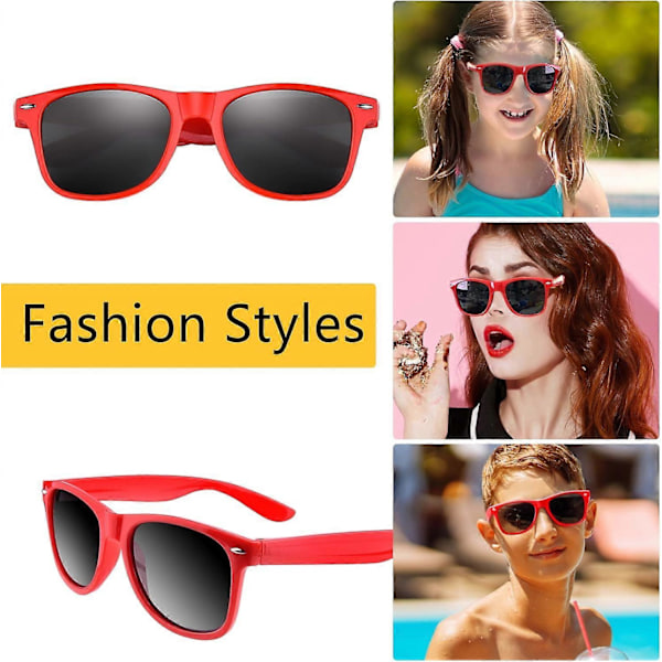 12 Pak Solbriller Neon Farver Solbriller Fest Favorer Goody Bag Fyld Bulk til Fødselsdagsfest Strand Pool Party, 12 Farver{ DB} Red