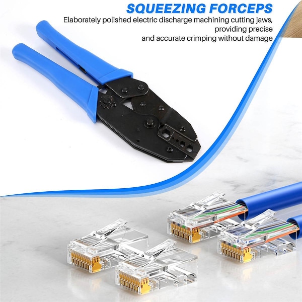 1 set koaxiala RF/BNC-krimpverktyg för Rg58 / Rg59 / Rg6 med 10 st BNC-kontaktkrimpsats [DB] Blue  black