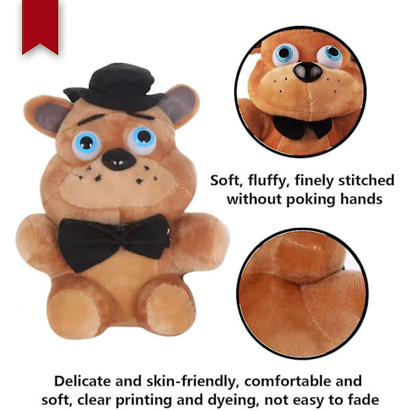 Fnaf Plushies Five Nights At Freddys Plushies 4 Pcsfoxy Freddy Fazbear Bonnie Chica Gaver Til Five Nights Game Fans & Kids Gaver 7in/20cm [DB]