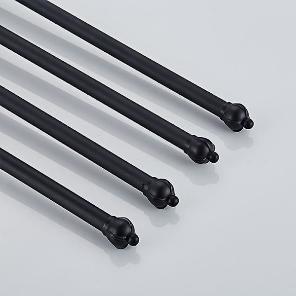 Håndklædeholder til badeværelse med 4 håndklædetørringsstænger Sus304 rustfrit stål vægmonteret håndklædeholder håndklædetørrer, sort, 30,5*30*2,7cm