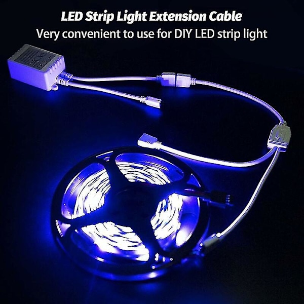 LED Strip Connector Kit, 2 stk. 4-pins LED Strip Splitter 1 til 2 Splitter Kabel 4-pins Connector til RGB LED Strip 5050  Cisea DIY Tilbehør {Db}