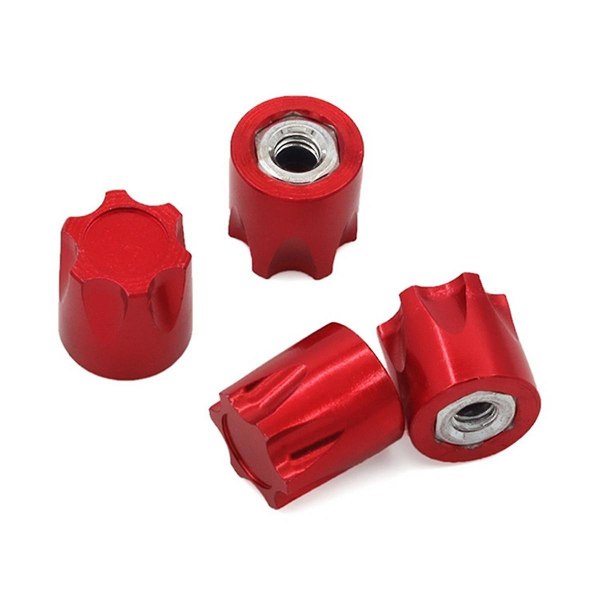 1/10 Modellbil Aluminiumlegering Mutter Kletterrad Nabenmutter Für Scx10 90046 -4, Rot