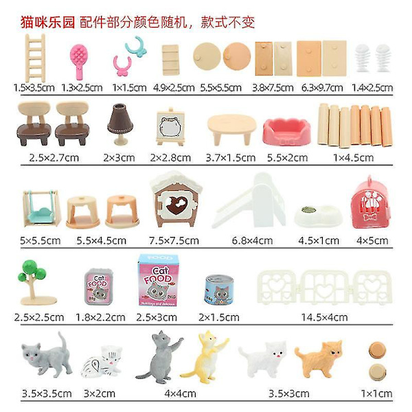 Pet Pretend Play Toys 43 Pcs Kattefigurer Playset Legetøj Realistisk Detaljeret Plejecenter Ty Db Cat