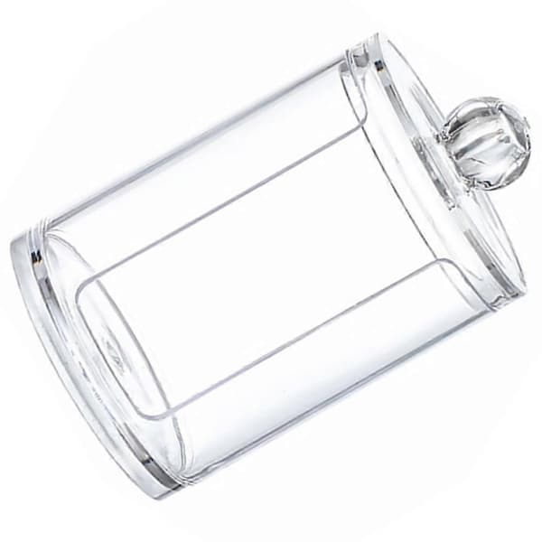 Gennemsigtig opbevaringsboks til vatrondeller i plastmateriale