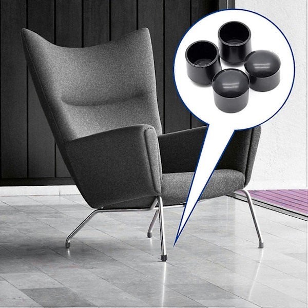 40 stk. 14 mm Runde Gulvbeskyttelsesputer PVC Møbelbentrekk Endekapsel for Bord/Stol [db]