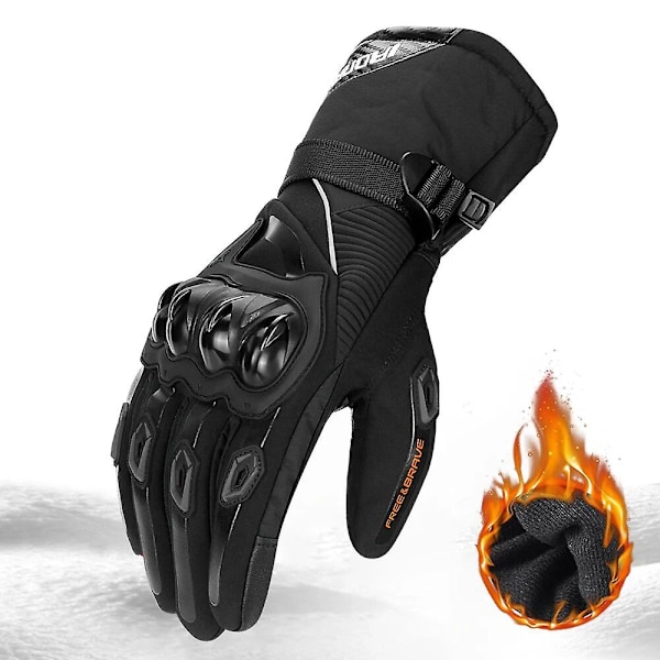 Lämpimät talviset moottoripyörä käsineet kosketusnäyttö vedenpitävät tuulenpitävät suojaavat motocross moottoripyörä miesten käsineet Guantes Moto Luvas db WN-01 Black Gloves M
