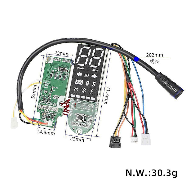 Bluetooth Dashboard LED-skærm til MAX G2 Scooter [DB] As Shown