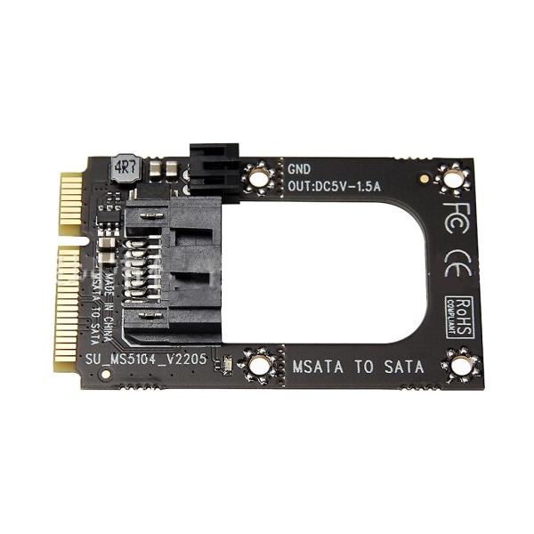 Mini Sata til 7-pin Sata forlengelsesadapter Full-high Half-size for 2,5\" 3,5\" Hdd [DB]