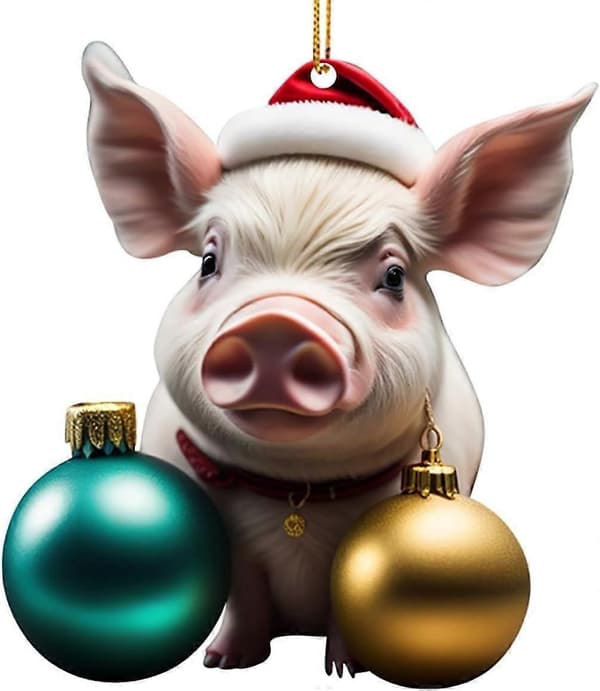 Julepynt Akryl Gris Flad Bilhæng Juletræspynt julepynt udsalg [DB] H