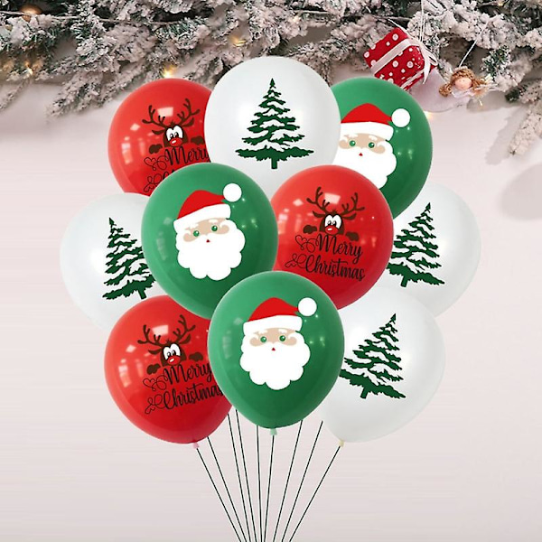 1 Sett Konfettisballonger Julenissen Trykk Lett å Henge Emulsjon Julepynt Ballonger [DB] 2