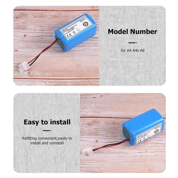 Genopladelig til batteri 14.8V 2600Mah robotstøvsuger tilbehør dele til A4 A4S A6  [dB} Blue