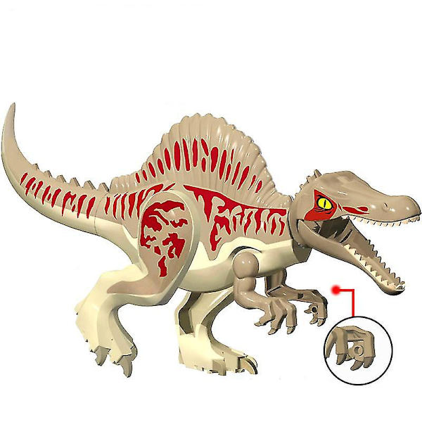 1 stk. Jurassic Big Size Dinosaur Building Blocks T-rex Quetzalcoatlus Baryonyx Actionfigurer Børnelegetøj Gaver [DB] Spinosaurus