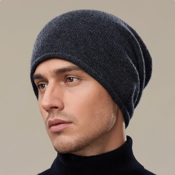 1 stk. Ull-lue - Varm for høst og vinter, elastisk, pustende, stilig design, passer for både menn og kvinner, avslappet vinterhodeplagg [DB] Grey