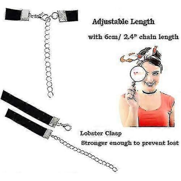 20 stk. Sort Choker Sæt Klassisk Choker Halskæde Lagdelt Sort Chokers Halskæder Gave Til Kvinder - [db]