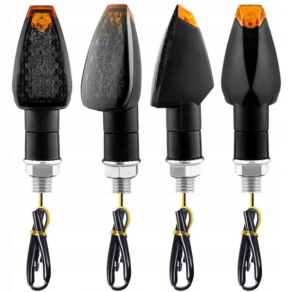 4x Motorcykel Blinklys Quada Godkendelse 12 V Sort Røget 14 [DB]