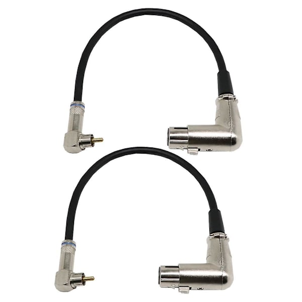 2 stk. 1ft XLR 3p hun til RCA han kabel -- Professionel serie -- Scene, DJ, Pro, Studio kabel  [dB}