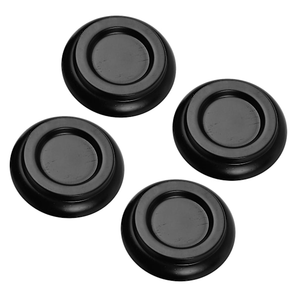 Solid Wood Upright Piano Caster Cups Coaster med Anti-Skli EVA-Pute, 4stk/sett [DB] Black