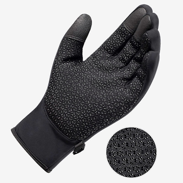 Koko Sormen Käsineet Lämpö Kosketusnäyttö Urheilu Ajo Talvi Liukueste Ulkoilu Tuulenpitävät Ja Vedenpitävät Juoksuhanskat [DB] Black XL