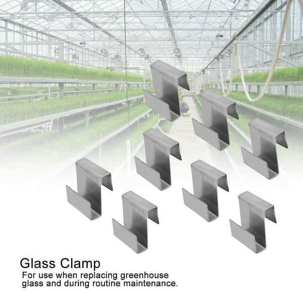 Rustfrit glas drivhus S overlap fastgørelsesklips holdbare rammeklips til drivhus glas udskiftning fastgørelse