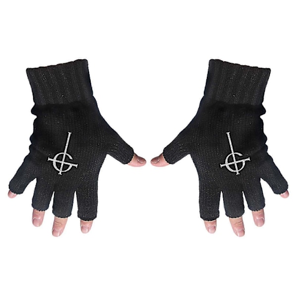 Unisex Vuxen Kors Fingerlösa Handskar {Db} Black One Size