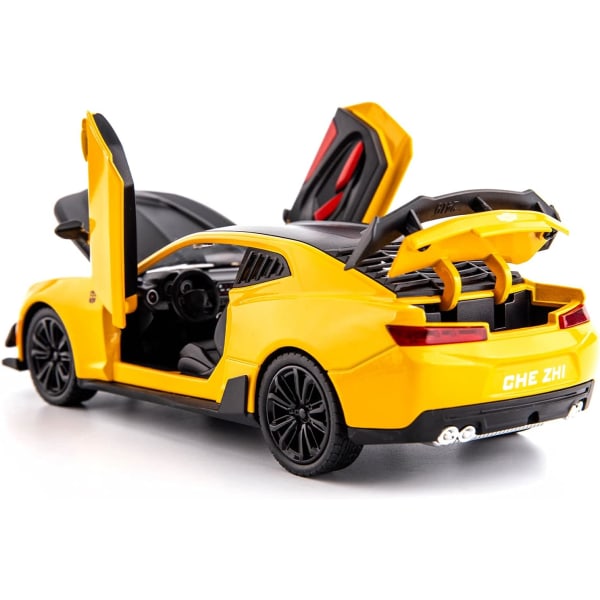 1/24 Camaro Bumblebee Bilmodel Legetøj Zinklegering Støbning Træk tilbage Billyd og let legetøj til børn Dreng pige gave