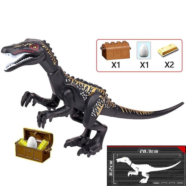 1 stk. Jurassic Big Size Dinosaur Building Blocks T-rex Quetzalcoatlus Baryonyx Actionfigurer Børnelegetøj Gaver Gaver Db Baryonyx black