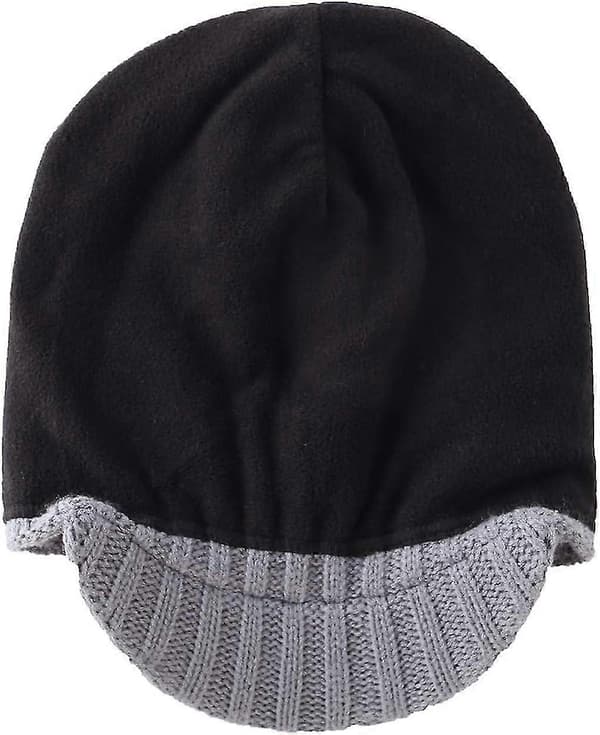 Hatt med skärm för män, vinter, stickad, tjock, utomhus, DB Light Grey One Size