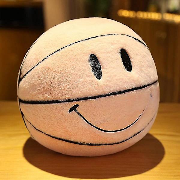 30cm Kreativ Leende Boll Plysch Leksak Söt Basketboll Kudde Bil Hem Basketboll Dock Smiley Boll Ventil Kasta Dock Kudde PYR {DB} 30-32cm pink