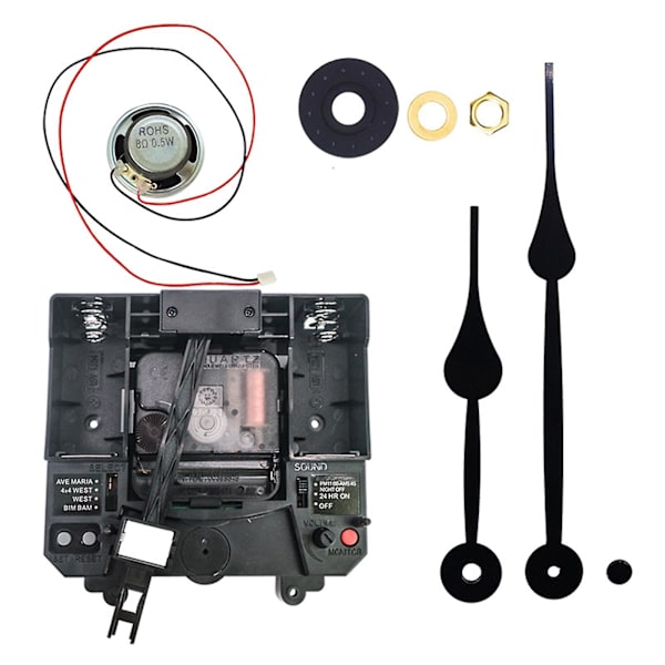 Diy Kit Væg Ur Bevægelse Kvarts Pendul Klokkespil Musikboks Juster Lydstyrke [DB] 4