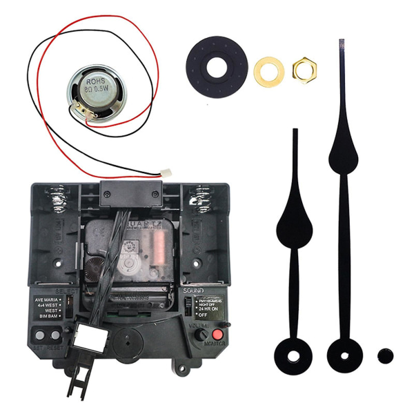 Diy-kit väggklocka rörelse kvarts pendelklockspel justera volym [DB] 6