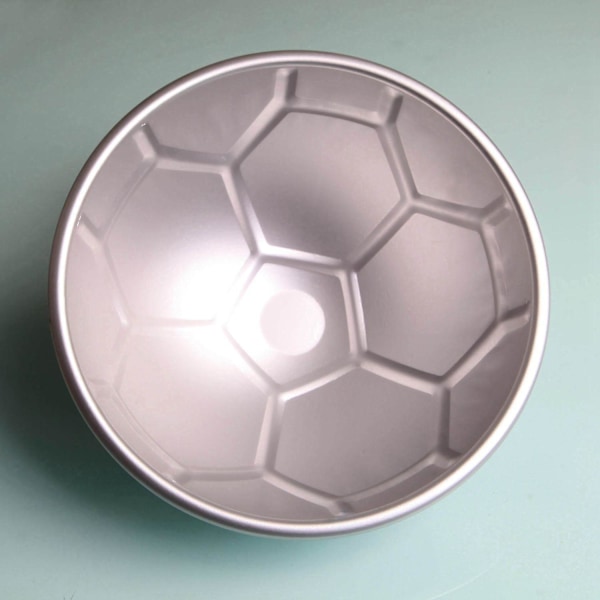 1 ST 3D Halv Rund Boll Fotboll Tårtform 8 tum Förtjockning Aluminiumlegering Form Födelsedagsbakning [db] Silver