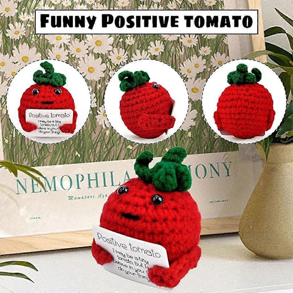 Stickade Positiv Energi Tomatdockor Roliga Uttryck Pack Hänge Ornament Motiverande Present till Pojkvän Flickvän db