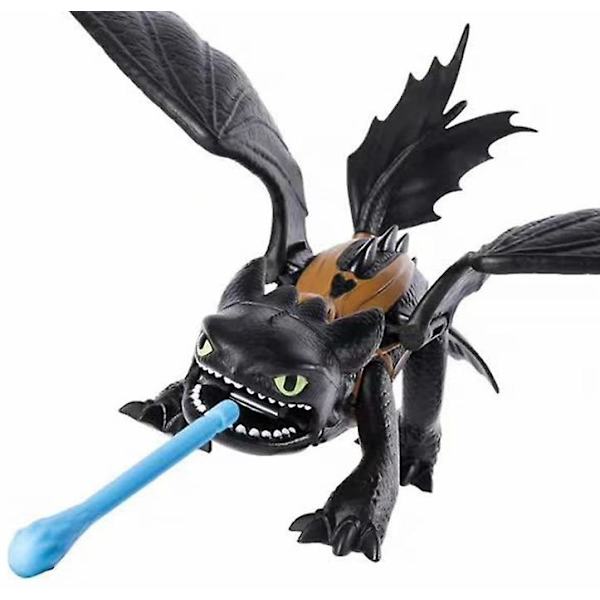 Train Dragon 3 Hidden World Toothless Night Doll Pvc Svart Vit Drake Actionfigur Modell Leksak Pojkar Leksak Present db Black