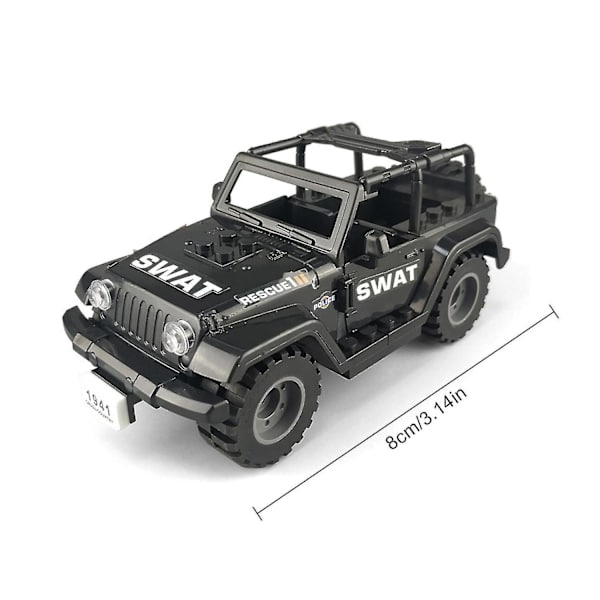 1 sæt sorte politibygninger Klodser Militær Swat Teams Figur Sæt Bypoliti Model Byggeklodser [DB]