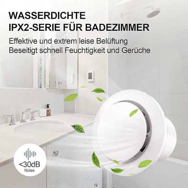 100mm Fläkt 130m/h 20w, Med Backventil Högt Luftflöde, Energieffektiv, För Badrum, Kök, Toaletter, Växthus, Te [db]