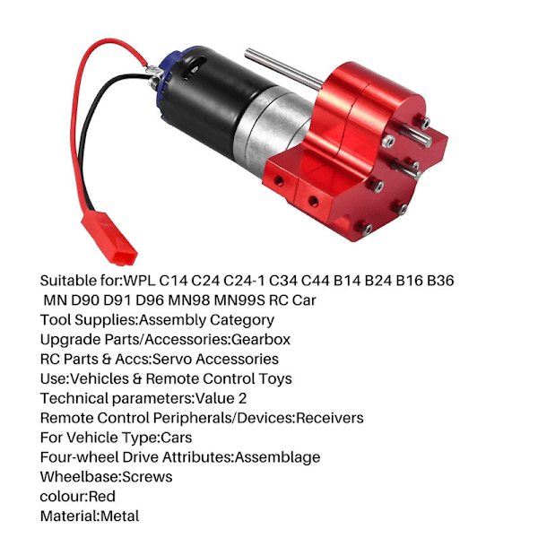 Metal 370 Moottorin Vaihteisto C14 C24 B24 B36 Mn D90 D99 Mn99s Rc Auton Päivitysosat, Punainen DB Red