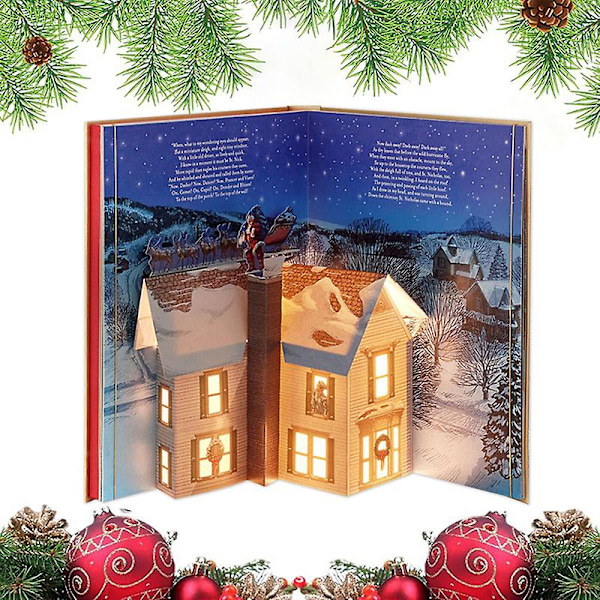 Julnatten Innan Julafton Pop-Up Bok, Ficklampa Jul Leksak Set, 3D Illustration DB 1 PC