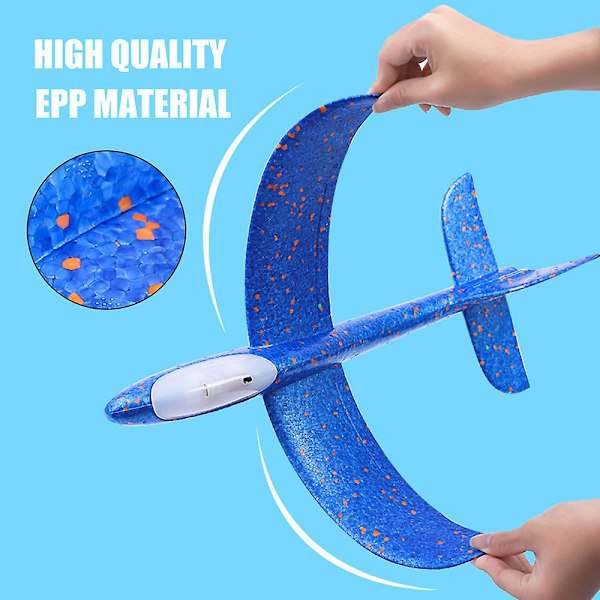 48cm stort skumflyvemaskine håndkastet flyvemaskine inerti udendørs lancering børnelegetøj db Blue Non-luminous