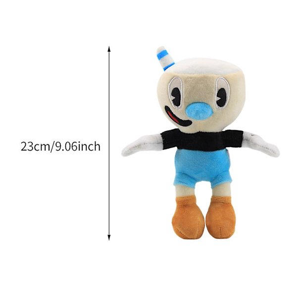 Home Cuphead Mughead Børnesofa Pude Fyldt Dukke Plys Legetøj Tegneserie [DB] Blue